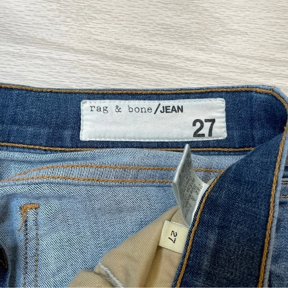 Rag & Bone Ankle Skinny Medium Wash Raw Hem Jeans Women’s size 27